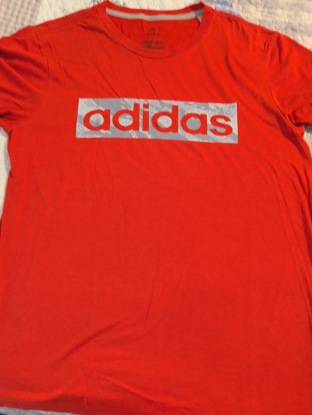 Adidas Red Tee with Grey Logo Box
